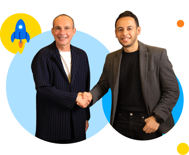 Two corporate partners shaking hands