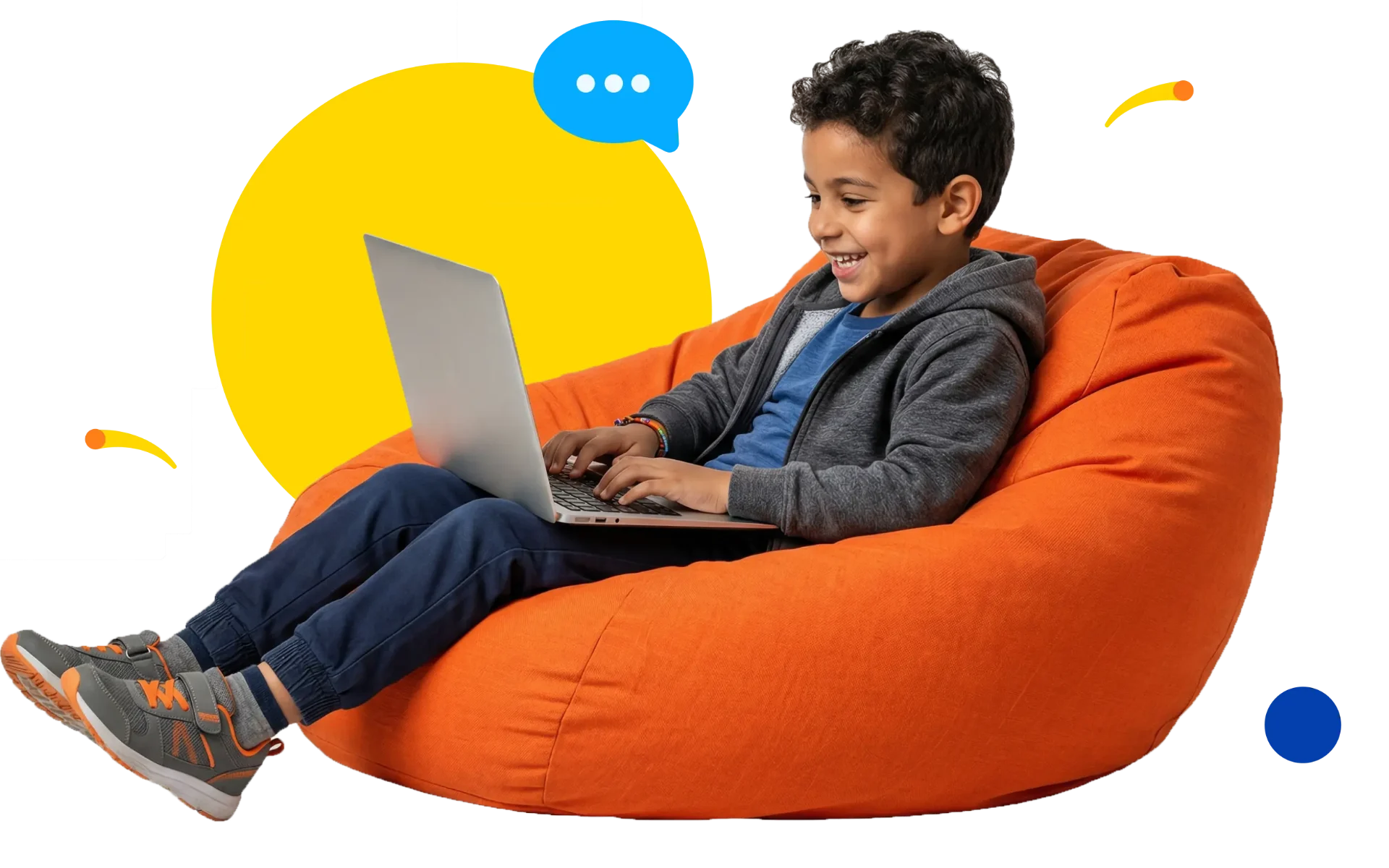 Student learning with a laptop